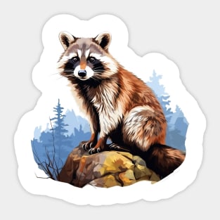 Cute Raccoon Lovers Sticker